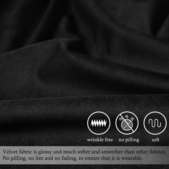 Velvet Throw Pillow Cover Cushion Cases for Sofa Bed 18"x18" Black - Picture 3 of 6